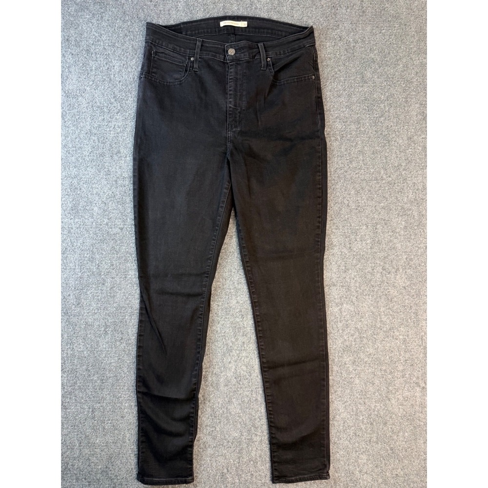 Levis 721 High Rise Skinny Jeans Womens 32x30 Black Stretch Denim Pants 18882-00 - Picture 2 of 9